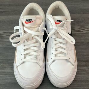 White Nike platform sneakers